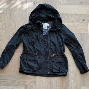 H&M Black Utility Jacket with Detachable Hood